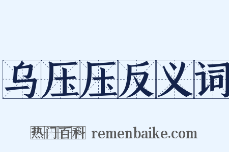 乌压压反义词是什么意思的图片